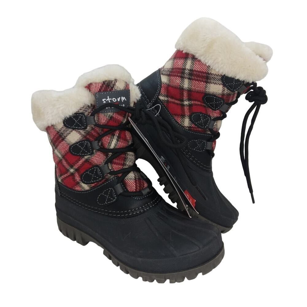 Storm by Cougar Womens NEW Plaid Fur Lined Boots - sz. 6